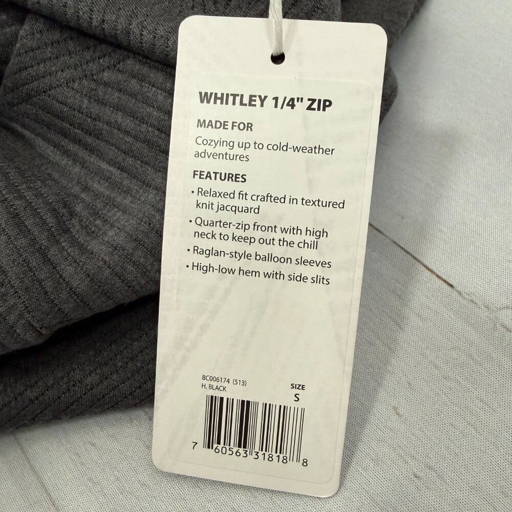 Balance Collection Whitley 1/4 Zip Textured Pullover Small Charcoal - Picture 5 of 7